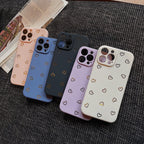 Colorful Silicone Case Soft Protection Cute Pattern Cute Little Heart Phone Case For iPhone 14 Pro Max 13 12 11 X XR XS Max 7 8 Plus Silicone Camera Back Case Cover Stevvex