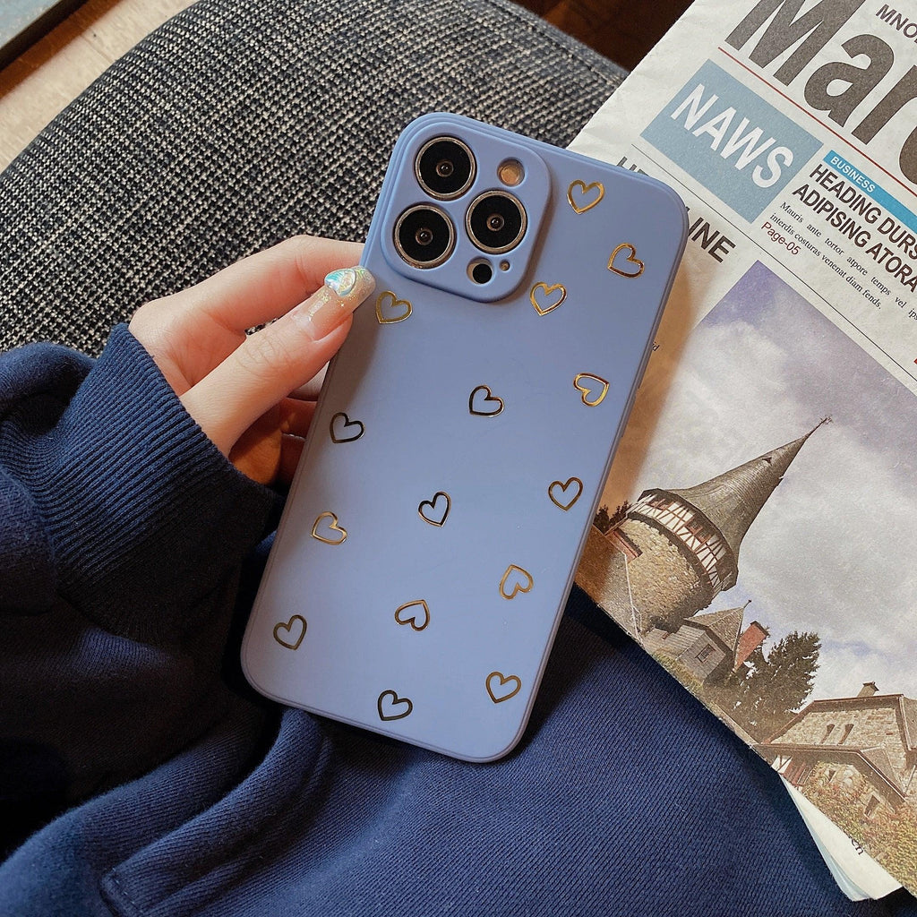 Colorful Silicone Case Soft Protection Cute Pattern Cute Little Heart Phone Case For iPhone 14 Pro Max 13 12 11 X XR XS Max 7 8 Plus Silicone Camera Back Case Cover Stevvex
