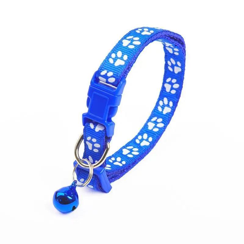 Colorful Super Soft Nylon Pet Adjustable Collars Cute Print Collar Stylish Footprint Pets Necklace Collars For Dogs Stevvex