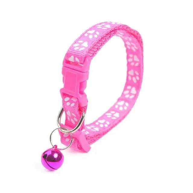 Colorful Super Soft Nylon Pet Adjustable Collars Cute Print Collar Stylish Footprint Pets Necklace Collars For Dogs Stevvex