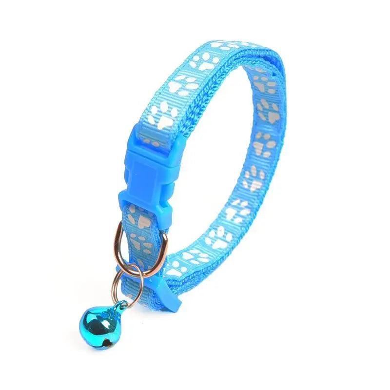 Colorful Super Soft Nylon Pet Adjustable Collars Cute Print Collar Stylish Footprint Pets Necklace Collars For Dogs Stevvex