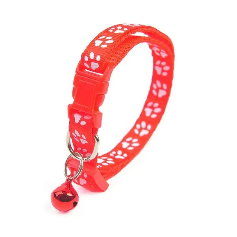 Colorful Super Soft Nylon Pet Adjustable Collars Cute Print Collar Stylish Footprint Pets Necklace Collars For Dogs Stevvex