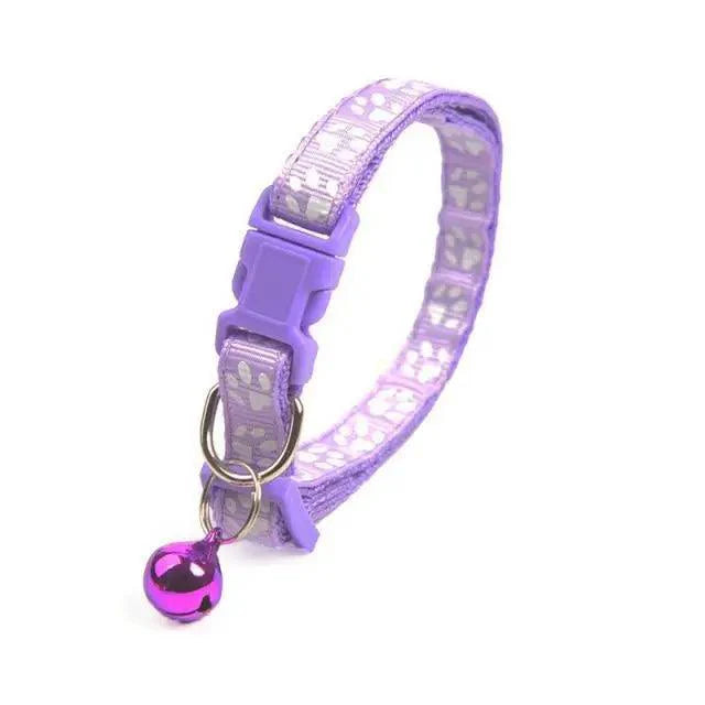 Colorful Super Soft Nylon Pet Adjustable Collars Cute Print Collar Stylish Footprint Pets Necklace Collars For Dogs Stevvex