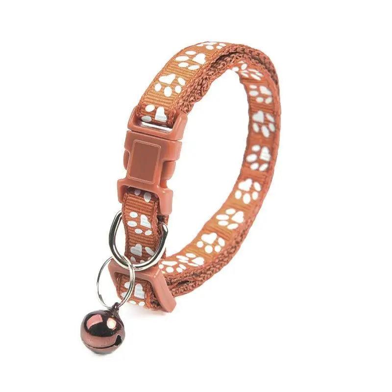 Colorful Super Soft Nylon Pet Adjustable Collars Cute Print Collar Stylish Footprint Pets Necklace Collars For Dogs Stevvex