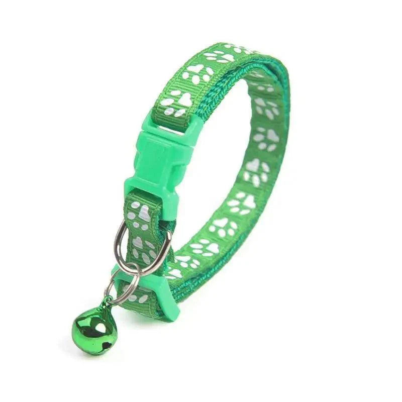 Colorful Super Soft Nylon Pet Adjustable Collars Cute Print Collar Stylish Footprint Pets Necklace Collars For Dogs Stevvex