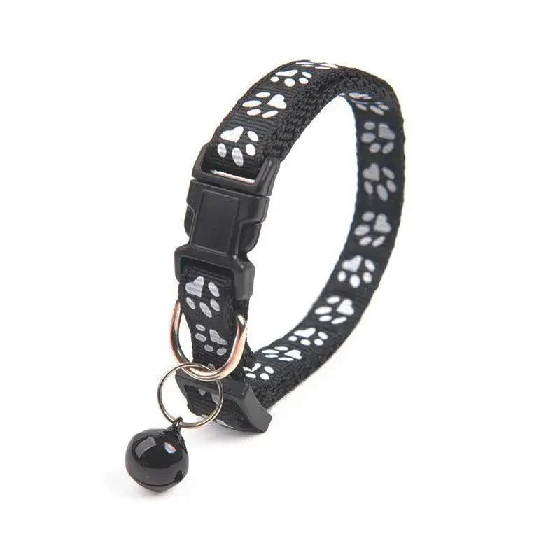 Colorful Super Soft Nylon Pet Adjustable Collars Cute Print Collar Stylish Footprint Pets Necklace Collars For Dogs Stevvex