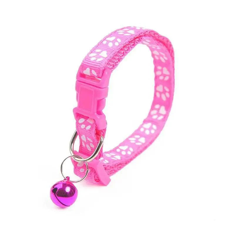 Colorful Super Soft Nylon Pet Adjustable Collars Cute Print Collar Stylish Footprint Pets Necklace Collars For Dogs Stevvex