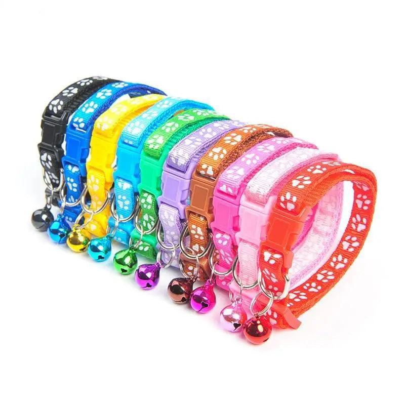 Colorful Super Soft Nylon Pet Adjustable Collars Cute Print Collar Stylish Footprint Pets Necklace Collars For Dogs Stevvex