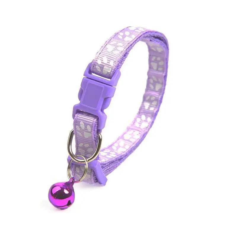 Colorful Super Soft Nylon Pet Adjustable Collars Cute Print Collar Stylish Footprint Pets Necklace Collars For Dogs Stevvex