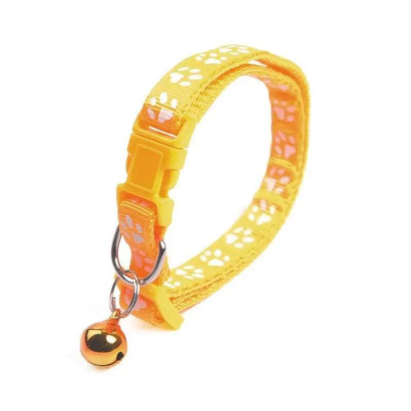 Colorful Super Soft Nylon Pet Adjustable Collars Cute Print Collar Stylish Footprint Pets Necklace Collars For Dogs Stevvex