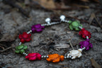 Colorful Turtle Boho Silver Anklet For Beach Summer