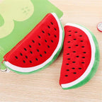 Colorful Watermelon Shaped Plush Soft Students Pencil Case  Makeup Pouch Cute Design Stevvex
