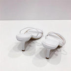 Colorful Women Sandals Slides Slippers Square Open Toe Slip On Thin Mid Heels Pumps Casual Narrow Band Open Toe Sandals Flip Flops Slip On Fashion Dress Heels Back High Heel Slide Slipper