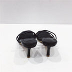 Colorful Women Sandals Slides Slippers Square Open Toe Slip On Thin Mid Heels Pumps Casual Narrow Band Open Toe Sandals Flip Flops Slip On Fashion Dress Heels Back High Heel Slide Slipper