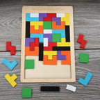 Colorful Wooden Tangram Brain Teaser Puzzle Toys Tetris Game Preschool Imagination Intellectual Educational Kid Toy - SJB-DIAMOND ELITES