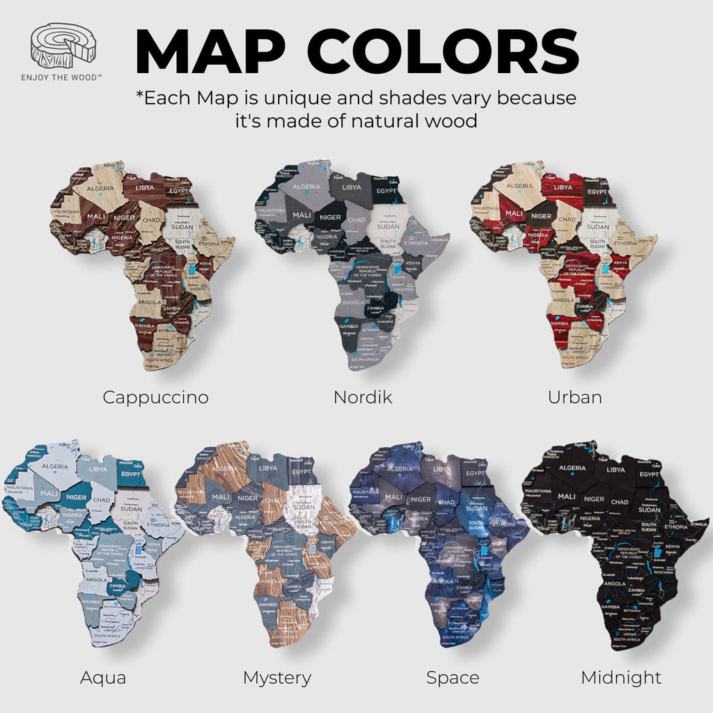 Bundle: Colored Map, Photo Frames, Flags and Airplanes Pins Enjoy The Wood
