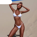 Colors Solid Bikini Set Push Up Swimwear Two Piece Swimsuit Swimwear Halter String Triangle Bikini Sets Women Swimsuit Low Waist Halter Two Pieces Bathing Suit