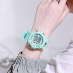 Colour Girls Watches Minimalist Fashion Stylish Waterproof Digital Children Watch Kids Digital Watches For Girls Boys Waterproof Multi-Functional Wristwatches For Children Stevvex