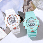 Colour Girls Watches Minimalist Fashion Stylish Waterproof Digital Children Watch Kids Digital Watches For Girls Boys Waterproof Multi-Functional Wristwatches For Children Stevvex