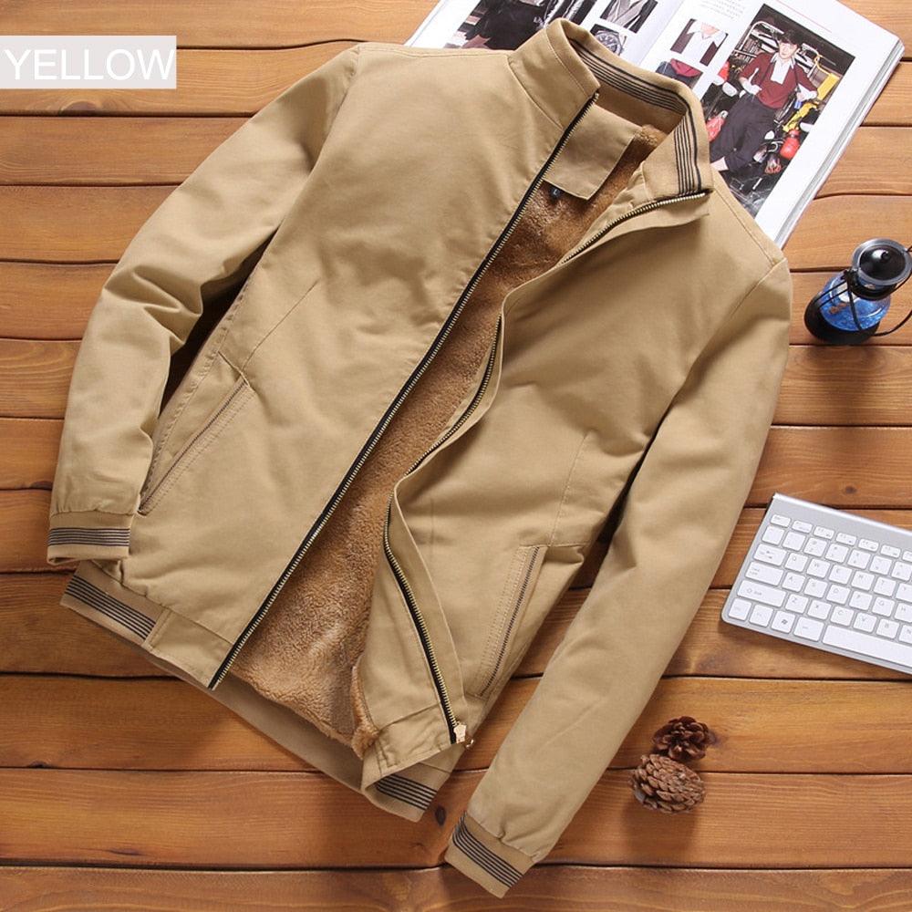 Comfortable Autumn Mens Jackets Casual Male Cotton Thick Warm Jacket Elegant Soft Jackets For Men Water Resistant Windbreaker Jacket Classic Men Clothing Stevvex