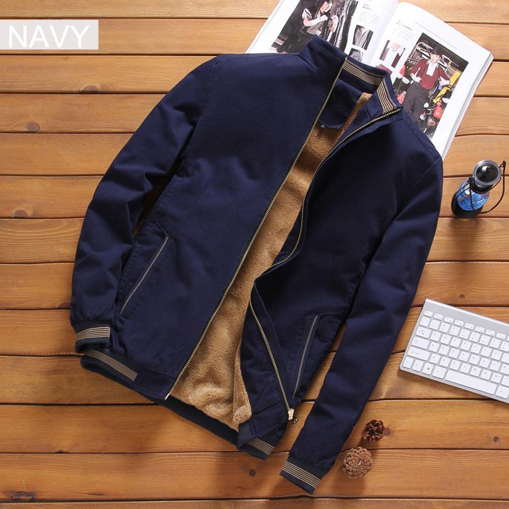 Comfortable Autumn Mens Jackets Casual Male Cotton Thick Warm Jacket Elegant Soft Jackets For Men Water Resistant Windbreaker Jacket Classic Men Clothing Stevvex