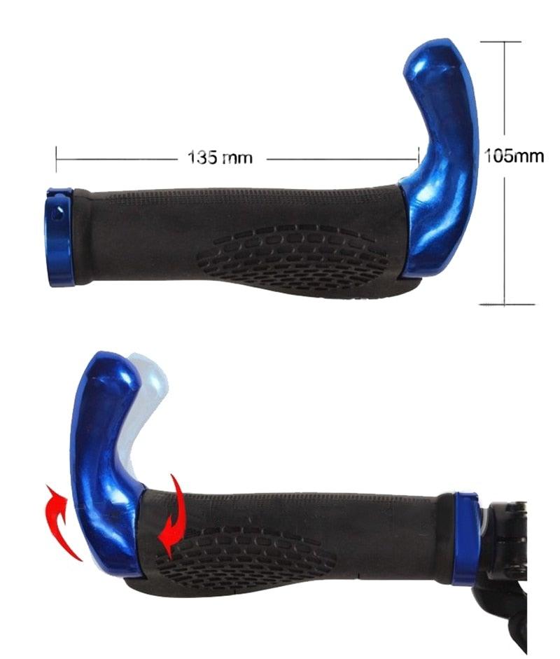 Comfortable Bicycle Handlebar End Cap Bike Rubber Anti-Skid Handle Bar Grip Cycling Lock-On Ends Ergonomics Non-Slip Mountain Bike Handlebar Comfortable Shock Absorption Rubber Grips Stevvex