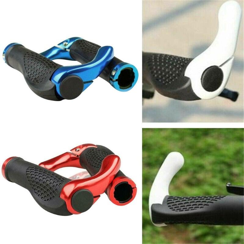 Comfortable Bicycle Handlebar End Cap Bike Rubber Anti-Skid Handle Bar Grip Cycling Lock-On Ends Ergonomics Non-Slip Mountain Bike Handlebar Comfortable Shock Absorption Rubber Grips Stevvex