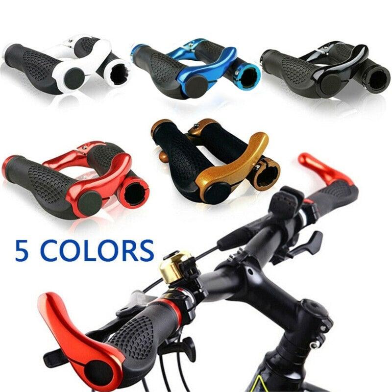 Comfortable Bicycle Handlebar End Cap Bike Rubber Anti-Skid Handle Bar Grip Cycling Lock-On Ends Ergonomics Non-Slip Mountain Bike Handlebar Comfortable Shock Absorption Rubber Grips Stevvex