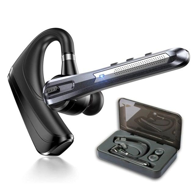 Comfortable Bluetooth Earpiece Wireless Earphone Bluetooth 5.0 Handsfree Earpiece Noise Cancelling HiFi Headset With Dual HD Mic For All Smart Phones Ear Wireless Bluetooth Sport Lightweight Headphones With Case Standby Time For Business Workout Driving Stevvex