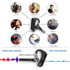 Comfortable Bluetooth Earpiece Wireless Earphone Bluetooth 5.0 Handsfree Earpiece Noise Cancelling HiFi Headset With Dual HD Mic For All Smart Phones Ear Wireless Bluetooth Sport Lightweight Headphones With Case Standby Time For Business Workout Driving Stevvex