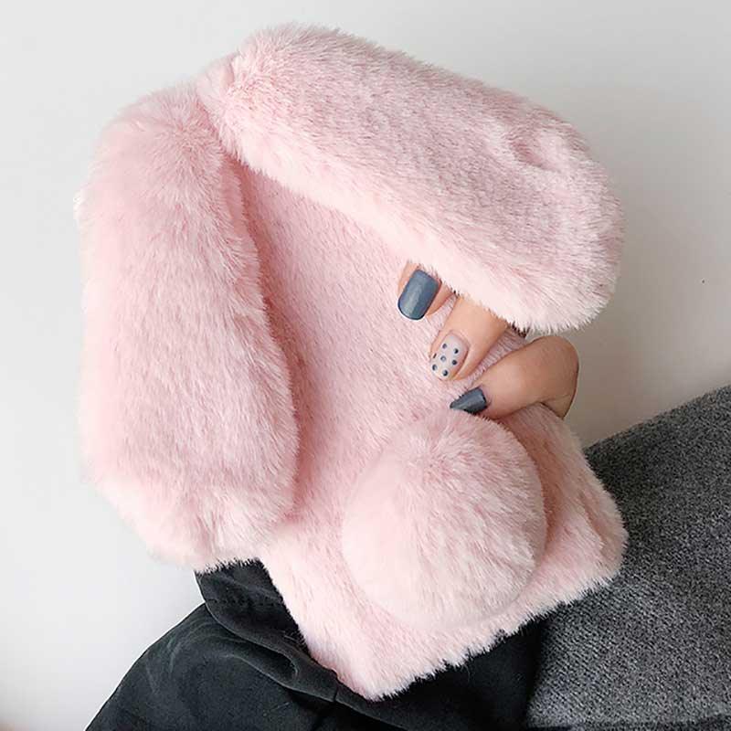Comfortable Bunny Funny Women Phone Cover For iPhone 12 mini 11 Pro Max Hairy Cute Rabbit Animal Case For iPhone XS MAX XR Soft Lightweight Phone Cover Girl Gifts Stevvex