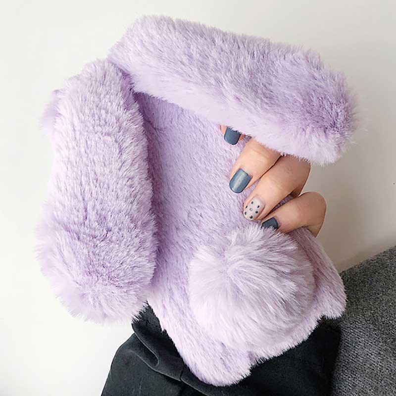 Comfortable Bunny Funny Women Phone Cover For iPhone 12 mini 11 Pro Max Hairy Cute Rabbit Animal Case For iPhone XS MAX XR Soft Lightweight Phone Cover Girl Gifts Stevvex