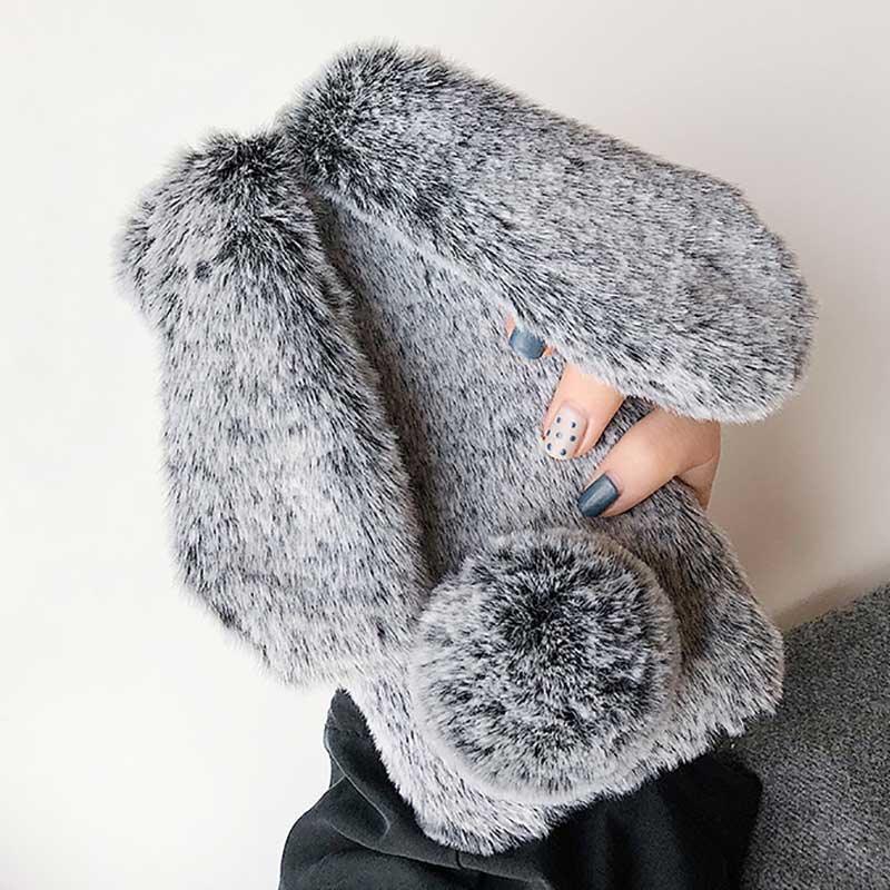 Comfortable Bunny Funny Women Phone Cover For iPhone 12 mini 11 Pro Max Hairy Cute Rabbit Animal Case For iPhone XS MAX XR Soft Lightweight Phone Cover Girl Gifts Stevvex