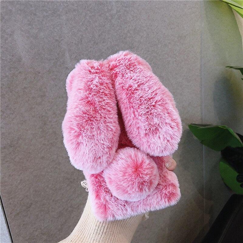 Comfortable Bunny Funny Women Phone Cover For iPhone 12 mini 11 Pro Max Hairy Cute Rabbit Animal Case For iPhone XS MAX XR Soft Lightweight Phone Cover Girl Gifts Stevvex