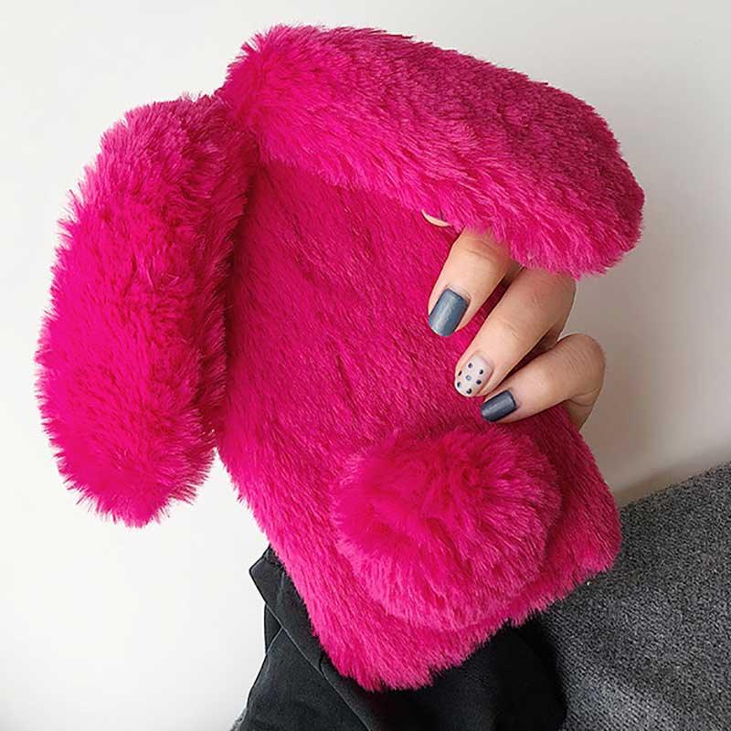 Comfortable Bunny Funny Women Phone Cover For iPhone 12 mini 11 Pro Max Hairy Cute Rabbit Animal Case For iPhone XS MAX XR Soft Lightweight Phone Cover Girl Gifts Stevvex
