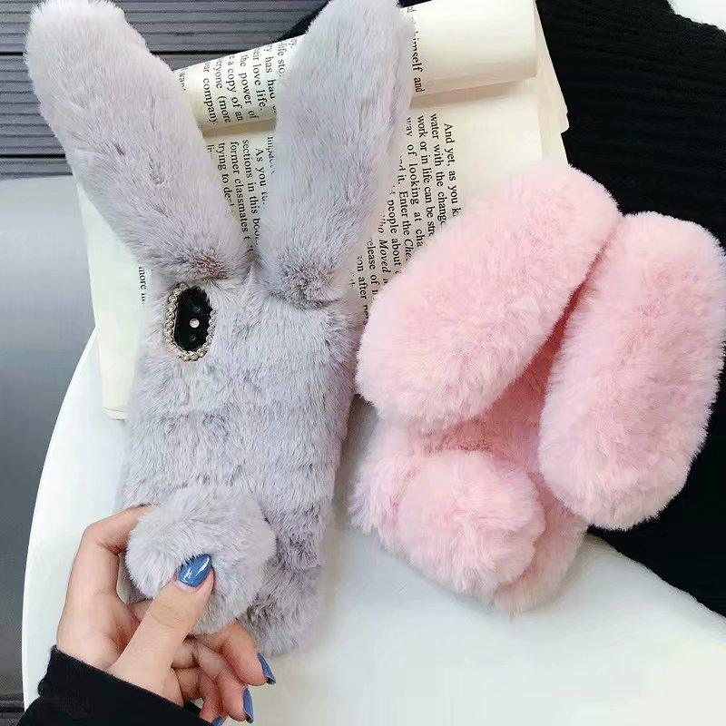 Comfortable Bunny Funny Women Phone Cover For iPhone 12 mini 11 Pro Max Hairy Cute Rabbit Animal Case For iPhone XS MAX XR Soft Lightweight Phone Cover Girl Gifts Stevvex