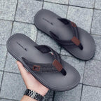 Comfortable Casual Summer Flip- Flops Men Beach Slippers Sandals Simple Luxury Design Indoor Non-Slip Black Flip Flops Stevvex