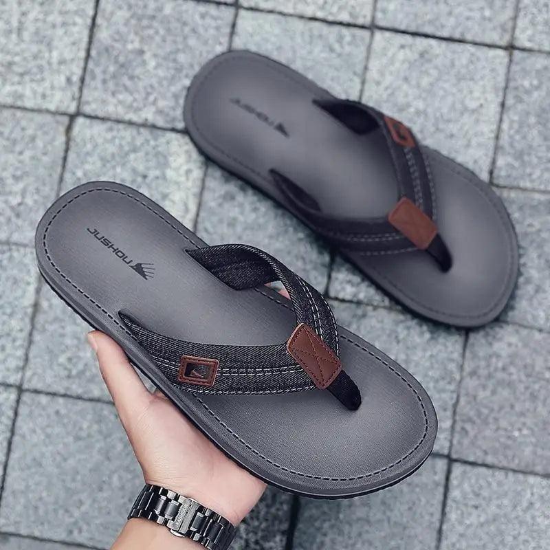 Comfortable Casual Summer Flip- Flops Men Beach Slippers Sandals Simple Luxury Design Indoor Non-Slip Black Flip Flops Stevvex