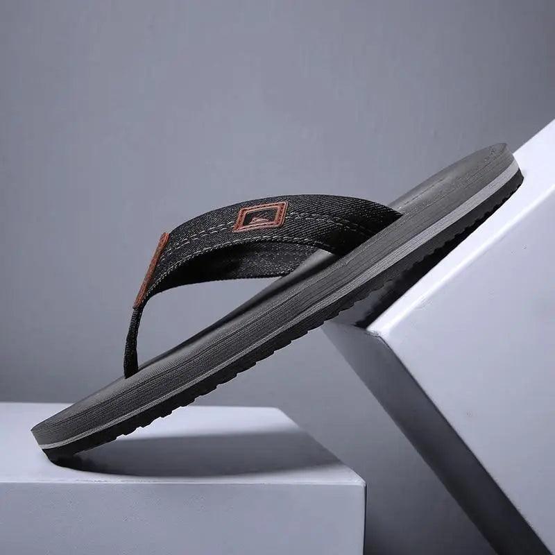 Comfortable Casual Summer Flip- Flops Men Beach Slippers Sandals Simple Luxury Design Indoor Non-Slip Black Flip Flops Stevvex