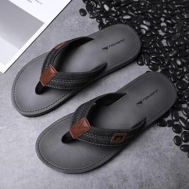 Comfortable Casual Summer Flip- Flops Men Beach Slippers Sandals Simple Luxury Design Indoor Non-Slip Black Flip Flops Stevvex