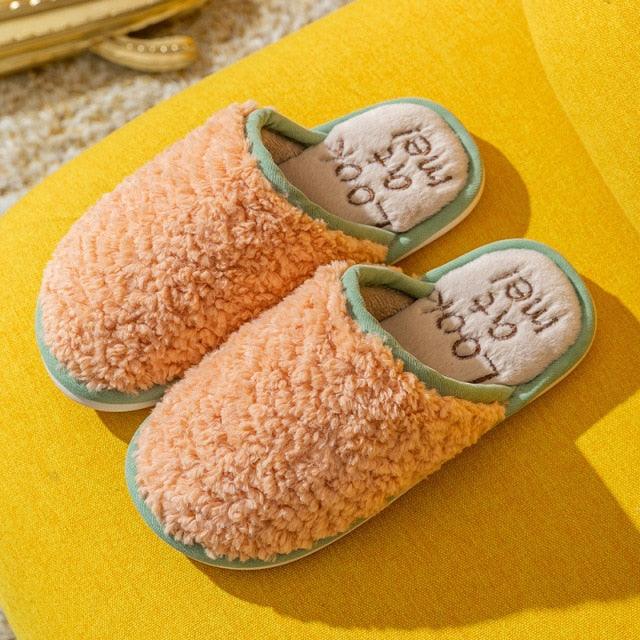Comfortable Cotton Slippers Home Women Winter Indoor Non-Slip Warmth Shoes Couple Plush Slippers Unisex Men's And Women's House Slippers Indoor Memory Foam Cotton Slippers Stevvex