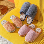 Comfortable Cotton Slippers Home Women Winter Indoor Non-Slip Warmth Shoes Couple Plush Slippers Unisex Men's And Women's House Slippers Indoor Memory Foam Cotton Slippers Stevvex