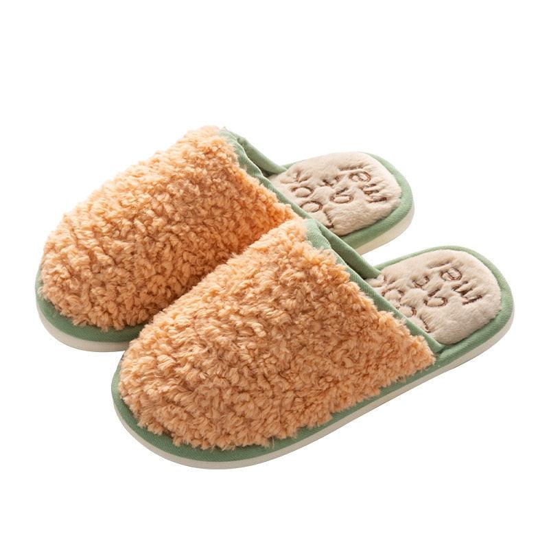 Comfortable Cotton Slippers Home Women Winter Indoor Non-Slip Warmth Shoes Couple Plush Slippers Unisex Men's And Women's House Slippers Indoor Memory Foam Cotton Slippers Stevvex