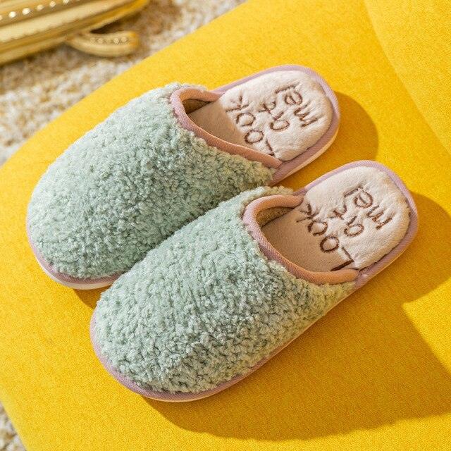 Comfortable Cotton Slippers Home Women Winter Indoor Non-Slip Warmth Shoes Couple Plush Slippers Unisex Men's And Women's House Slippers Indoor Memory Foam Cotton Slippers Stevvex