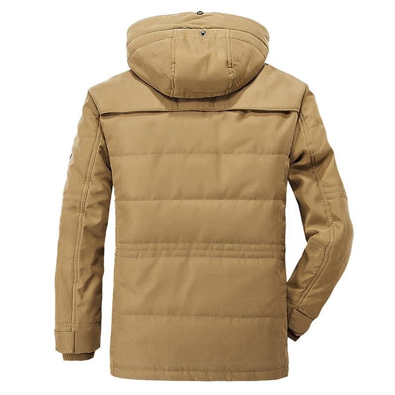 Comfortable Dark Blue Men's Casual Jacket Fashion Winter Male Thick Overcoat Stylish New Design Hooded Jacket Warm Winter Jacket For Men Soft Cotton Jackets Winter Snow Warm Jackets With Hood Stevvex