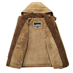 Comfortable Dark Blue Men's Casual Jacket Fashion Winter Male Thick Overcoat Stylish New Design Hooded Jacket Warm Winter Jacket For Men Soft Cotton Jackets Winter Snow Warm Jackets With Hood Stevvex