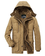 Comfortable Dark Blue Men's Casual Jacket Fashion Winter Male Thick Overcoat Stylish New Design Hooded Jacket Warm Winter Jacket For Men Soft Cotton Jackets Winter Snow Warm Jackets With Hood Stevvex