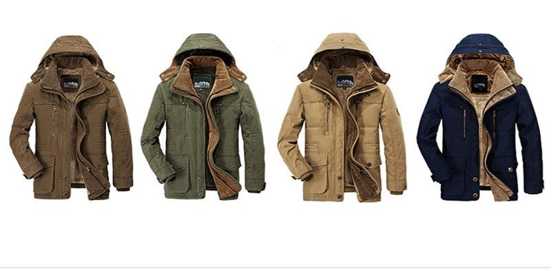 Comfortable Dark Blue Men's Casual Jacket Fashion Winter Male Thick Overcoat Stylish New Design Hooded Jacket Warm Winter Jacket For Men Soft Cotton Jackets Winter Snow Warm Jackets With Hood Stevvex