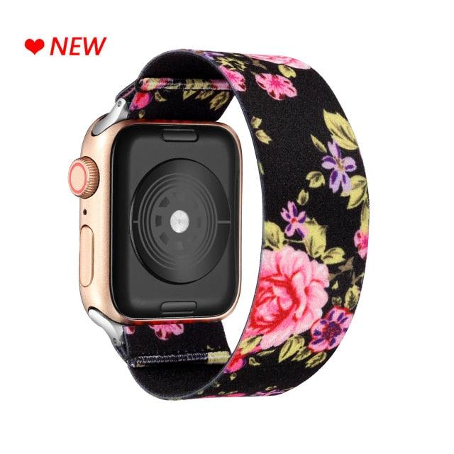 Comfortable Elastic Scrunchie Strap Band For Watch Women Bracelet Compatible With Watch Band 41mm 40mm 38mm Women Girls Adjustable Elastic Nylon Strap Solo Loop Replacement Lightweight Wristband For Watches Stevvex