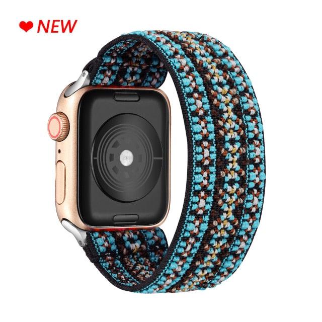 Comfortable Elastic Scrunchie Strap Band For Watch Women Bracelet Compatible With Watch Band 41mm 40mm 38mm Women Girls Adjustable Elastic Nylon Strap Solo Loop Replacement Lightweight Wristband For Watches Stevvex